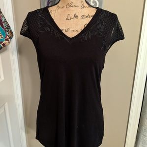 Daniel Rainn Melie Lace Sleeve Knit Top